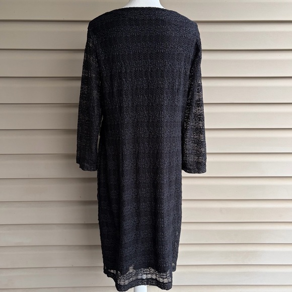 •Chico’s• Textured Black Tiered Ruffle Dress - Size Large - Picture 5 of 8